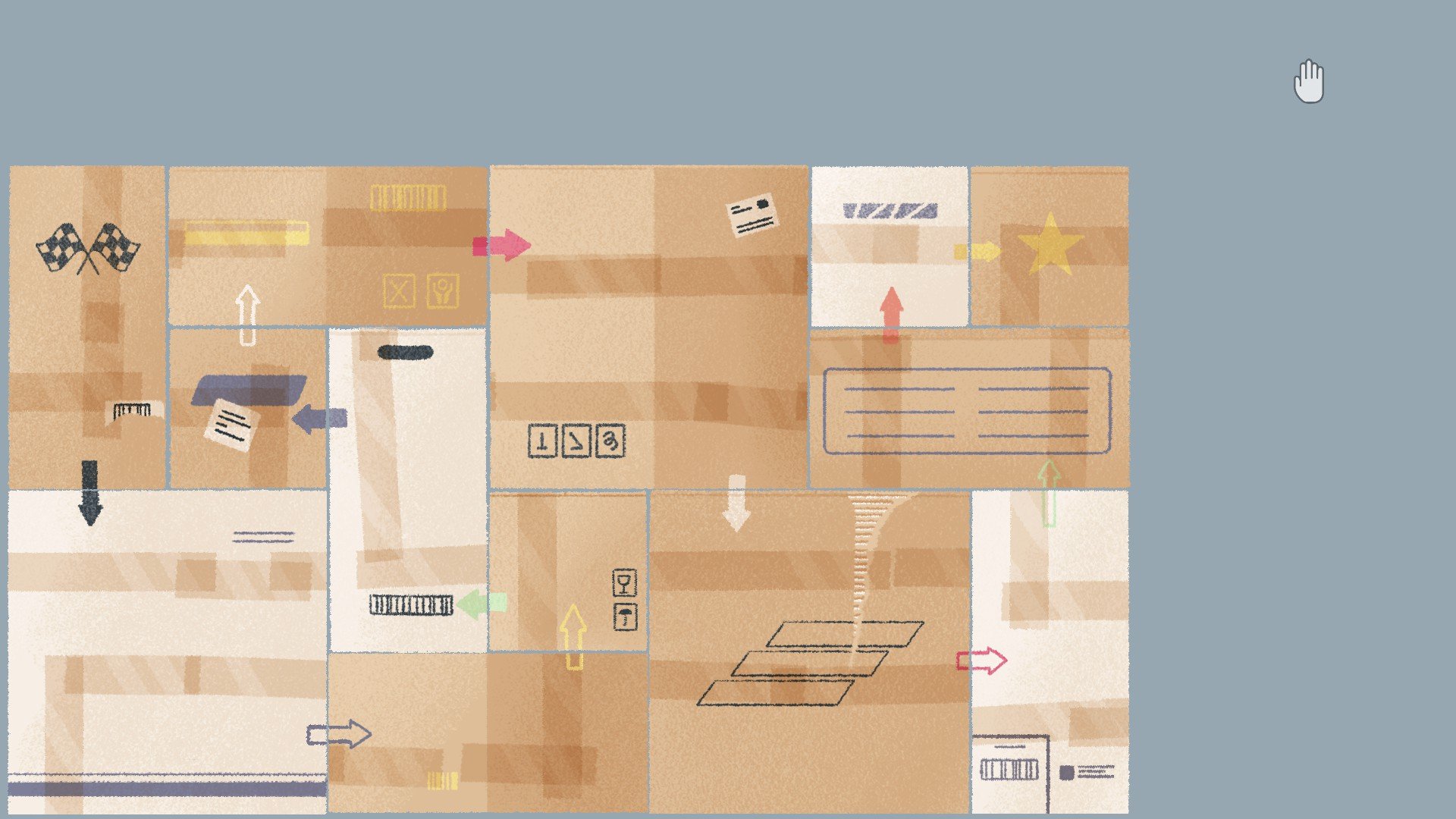 The solution of the Boxes Puzzle in the chapter 3 of the game A Little to the Left