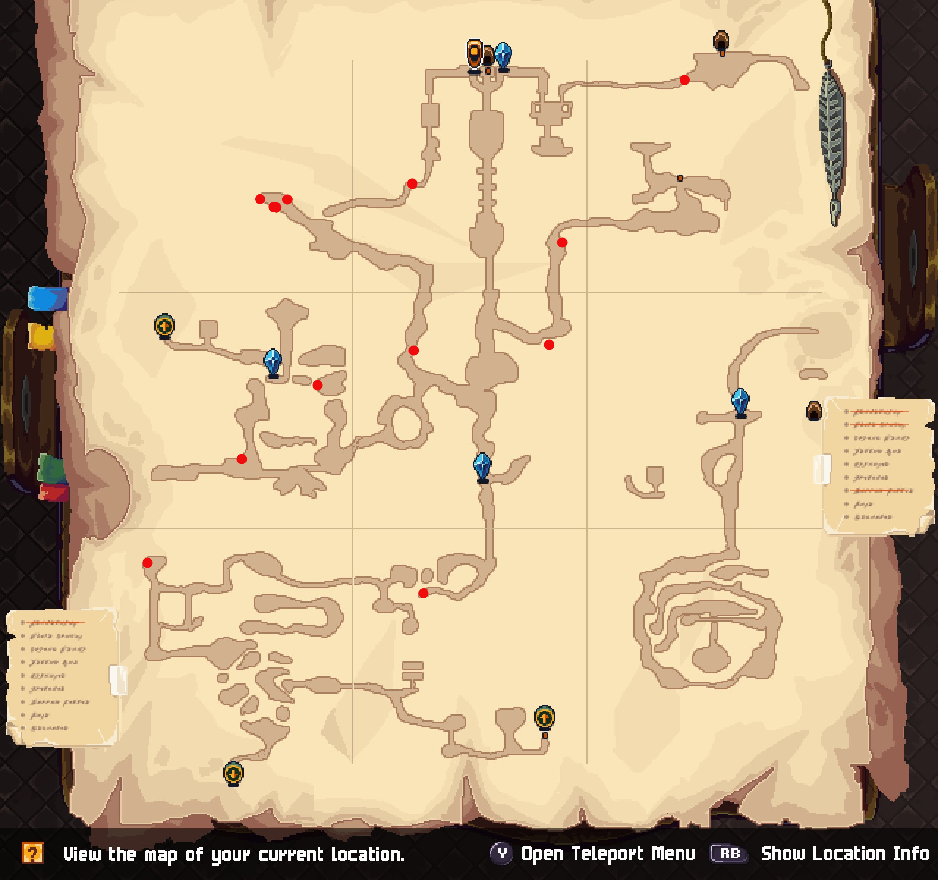Chained Echoes Crystal Location Map