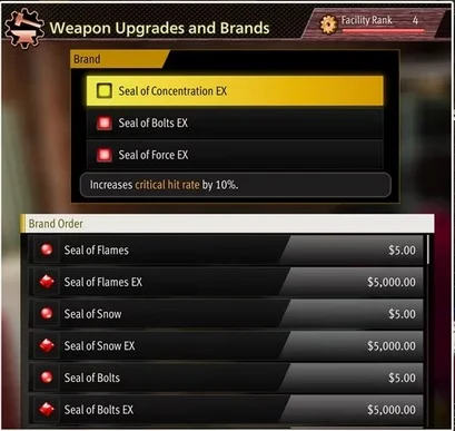 Weapon Brands and Tasks