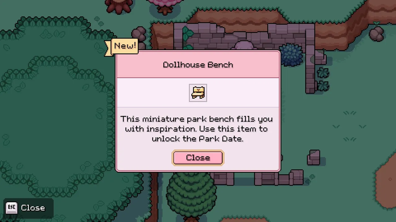 A visual guide listing character gift preferences and where to find their unique inspiration items in Fields of Mistria, part four.