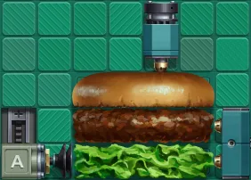 How I set up the factory to make Hamburgers in Level 2-05.