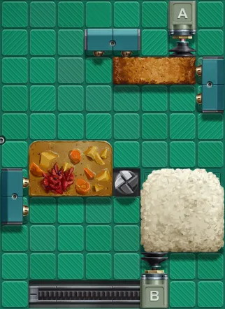 A working factory layout for making Katsu Curry in Level 2-06.