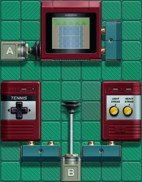 A working layout for completing the Handheld Game level.