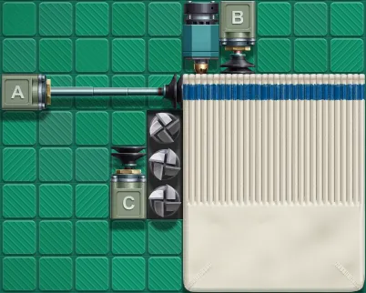 The layout I used to solve the Tube Sock level.