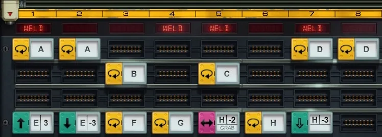 The command sequence that solves the Capsule Machine puzzle.