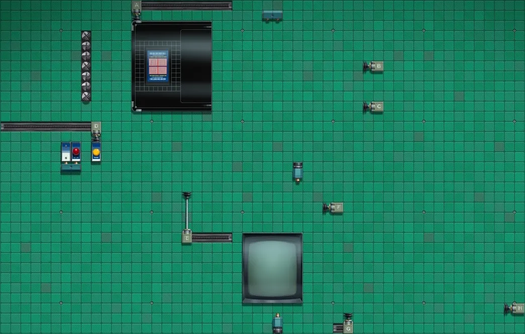 A complete factory layout for assembling the Arcade Game in Level 6-05.