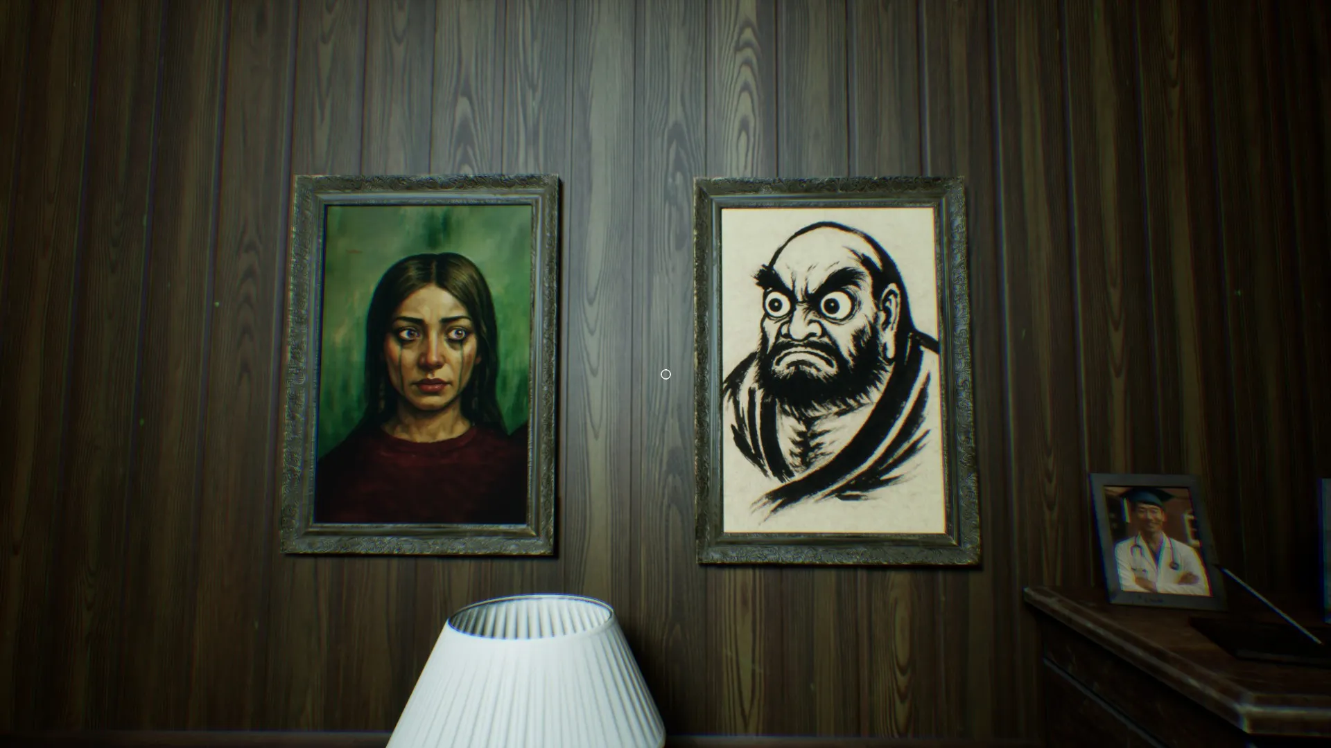 A baby monitor on the floor showing static.