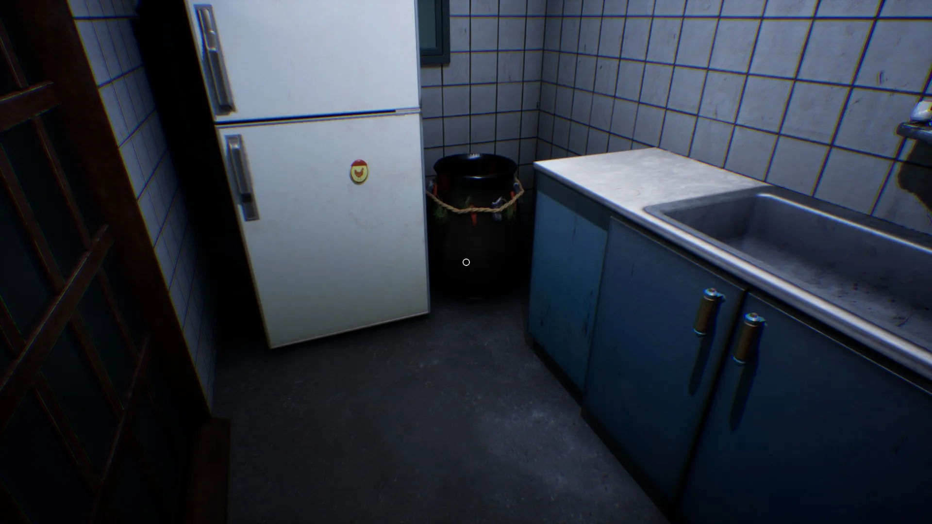 A ghostly face appears inside the microwave.