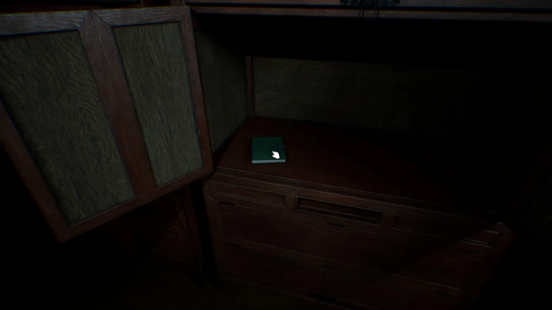 The phone on the wall is ringing, indicated by visual effects.