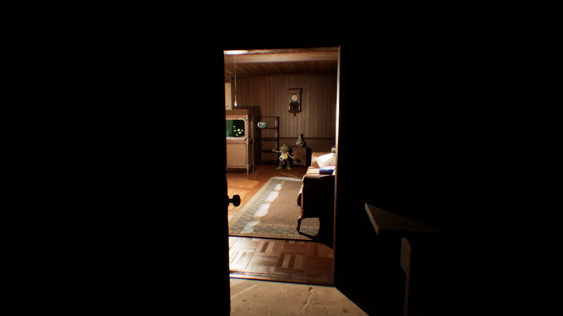 A cutscene revealing lore about the character Takgu.